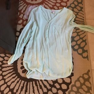 Aqua quarter sleeve top