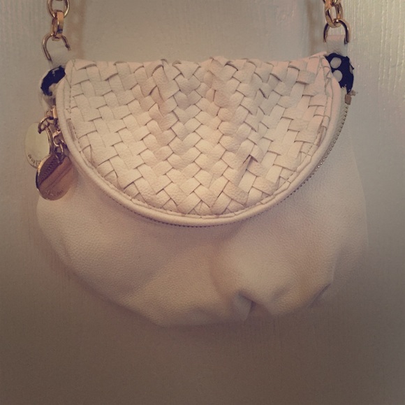 White deux lux cross body purse