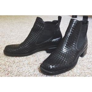 Vintage Valerie Stevens Woven Ankle Chelsea Boots