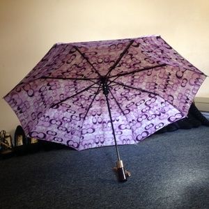 Coach Signature Collapsible Umbrella