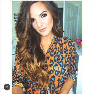 Turquoise and Orange Chiffon Top