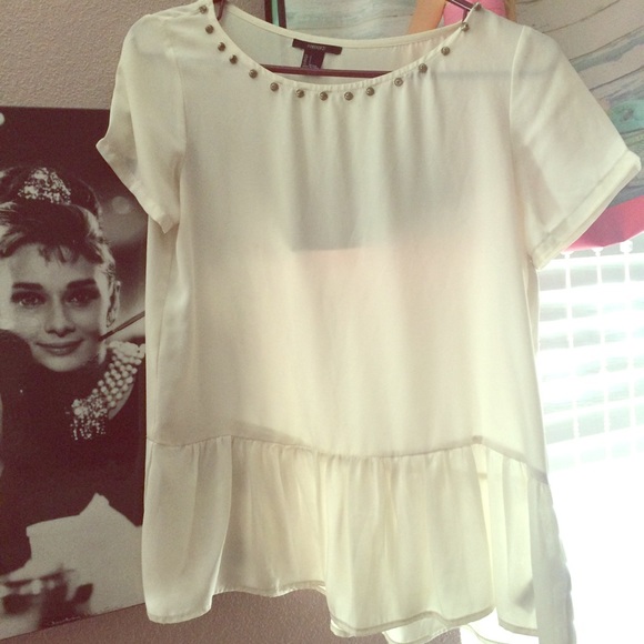 Studded peplum blouse🎀