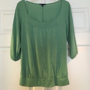 Gap MED Qtr Sleeve Soft Blouse Green