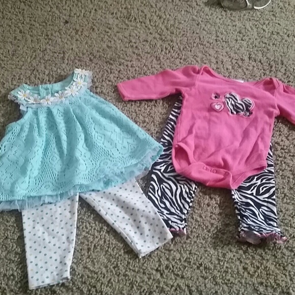 2 Baby Girl Outfits 6-9 Months
