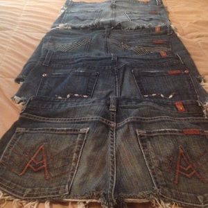 4 Pairs of Size 28 SEVEN Jeans Cut-off Shorts