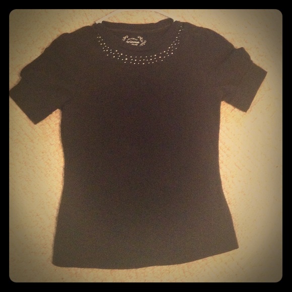 black shirt with small diamonds at the top!