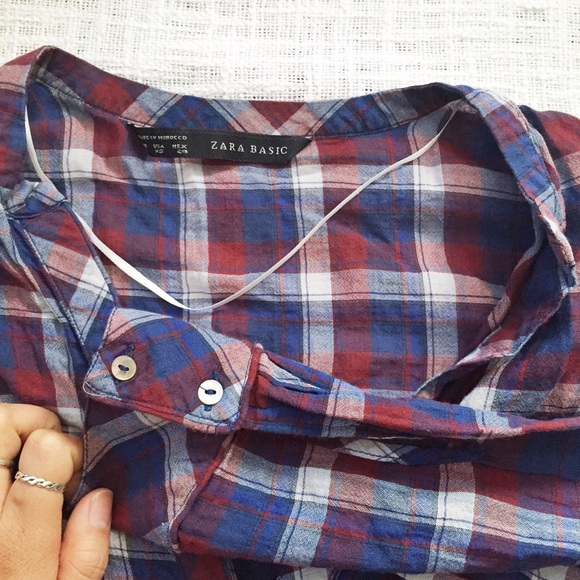 Zara blue and red plaid shirt - Picture 2 of 3