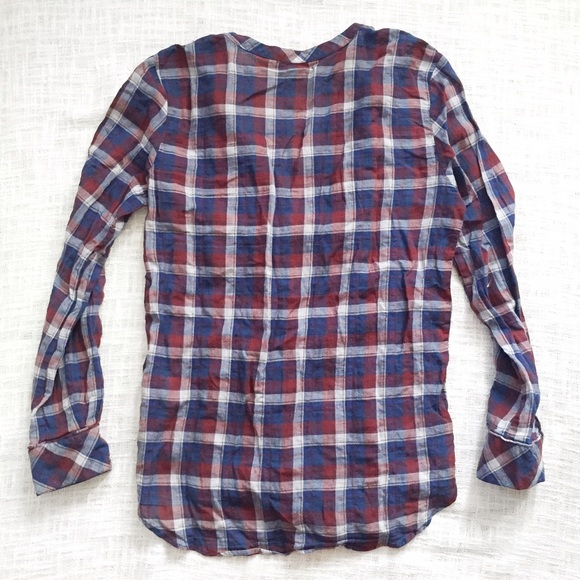 Zara blue and red plaid shirt - Picture 3 of 3