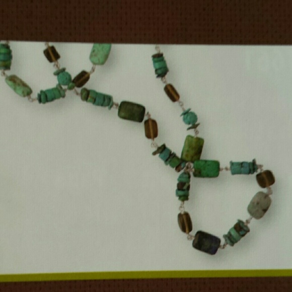 Necklace Turquoise, Azurit, smoky quarts necklace