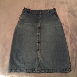 Classic Button-Down Jean Skirt Size 8