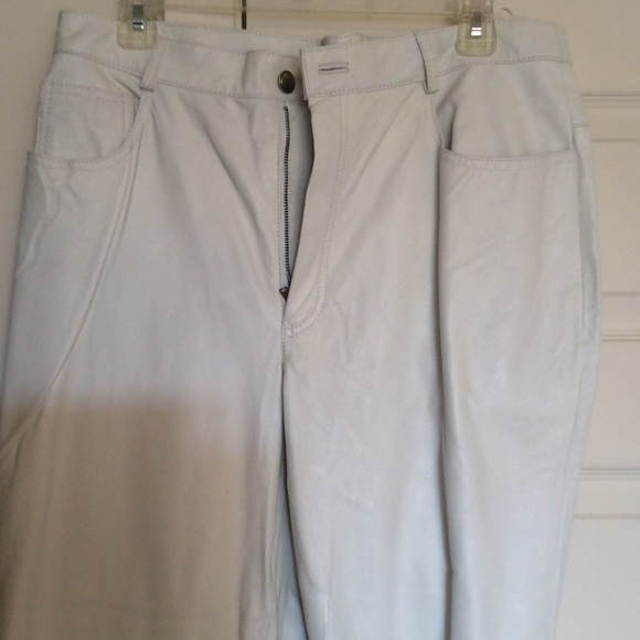 NWOT White Leather Pants