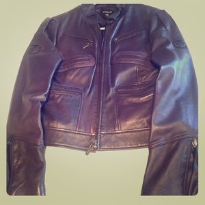 Bebe eggplant leather jacket size M