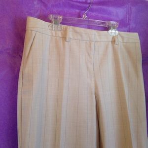 Cream colored trouser w/lavender & white pinstripe