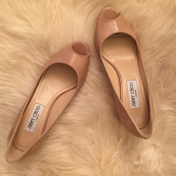 Jimmy Choo Shoes - Jimmy Choo Isabel Patent Peep Toe Pump