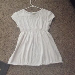 white tee w/ detailed top half- see pictures