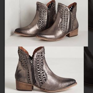 Anthro Metallic Booties
