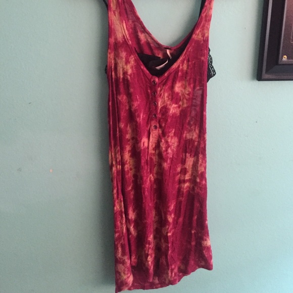 Free people maroon tie die dress