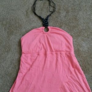 Halter with brown leather strap