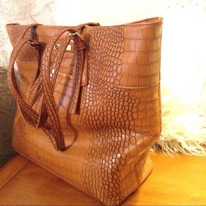 Adrienne Vittadini Croco Laptop Tote.