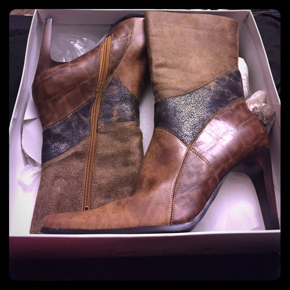Bakers Melinda Patchwork Bootie Stiletto Heels