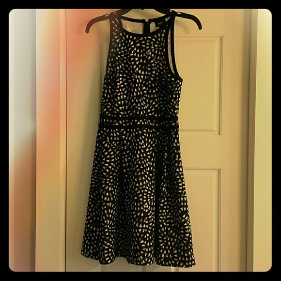 Black and white mini dress