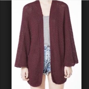 Brandy Melville Maroon Voltaire Cardigan
