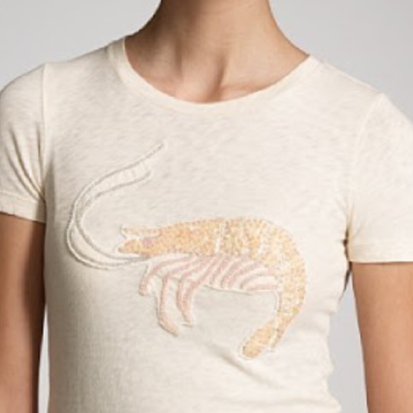 J. Crew Tops - J. Crew Shrimp Beaded Tee