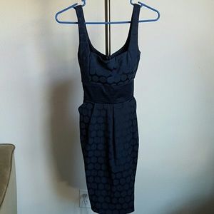 Navy Polkadot Dress
