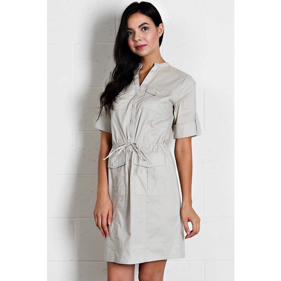 SOLD OUT! Casual Shirt Dress - Picture 3 of 4