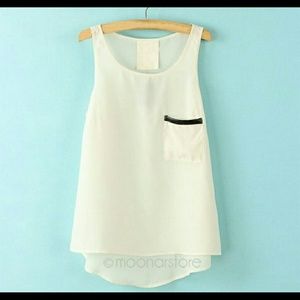 NWOT White Satin Tank Top