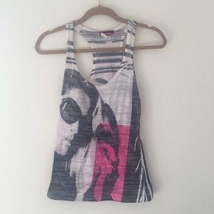 Pink White Black Tank