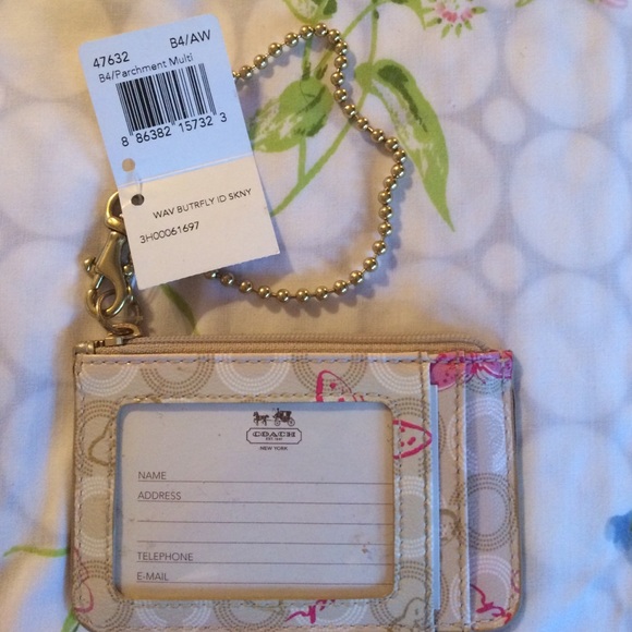 Coach skinny ID/Coin purse, butterfly, NWT