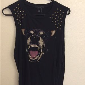 Bear studded muscle tank top