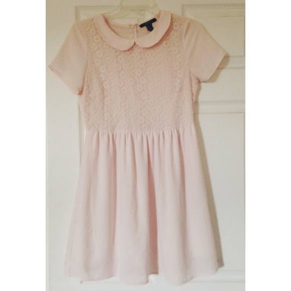 Forever 21 Light Pink Lace Peter Pan Collar Dress
