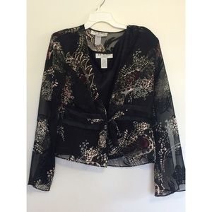 Chiffon blazer with belt
