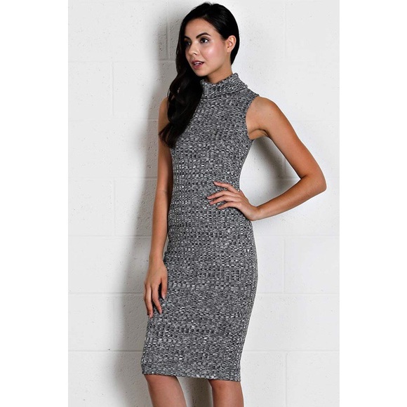 SOLD OUT! Ribbed knit turtle neck dress - Picture 2 of 4