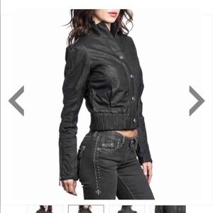 Faux leather jacket, size Large