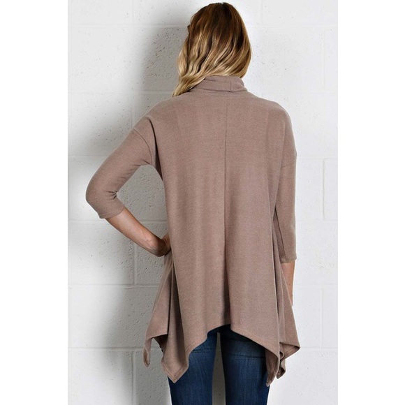 Solid Knit Cowl Neck Tunic - Picture 4 of 4