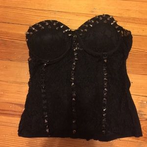 Black spiked corset top