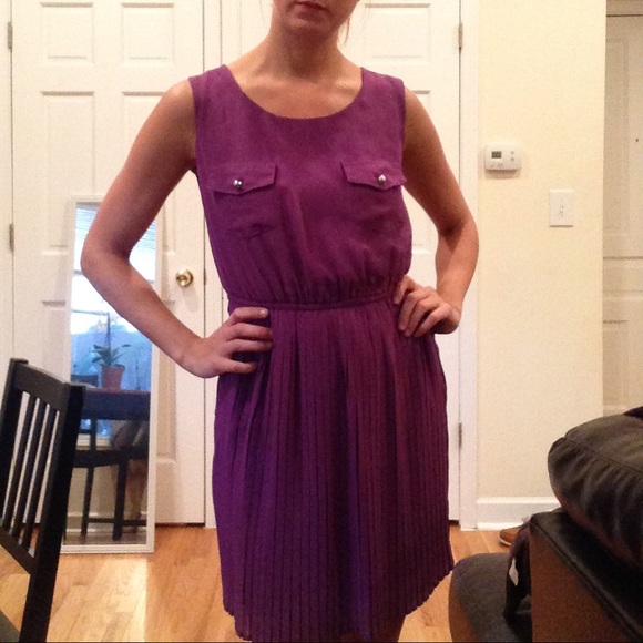 Purple pleated dress