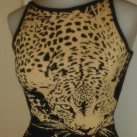 ANGELICA - VAL Sweaters - ANIMAL PRINT SWEATER TANK TOP