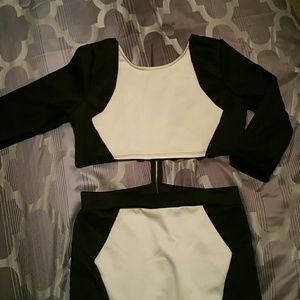 Two piece mini shirt and top