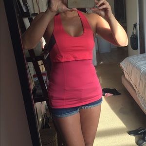 LuLulemon Pink racer back running top