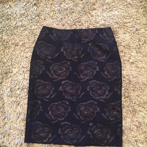 Black skirt with Metallic flowers