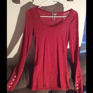 BKE long sleeve sheer top