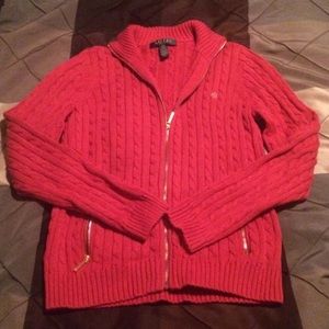 Ralph Lauren cable knit zip up💛