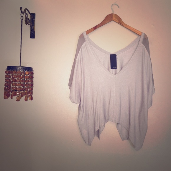 Heather Sheer Sleeved Poncho Sweater