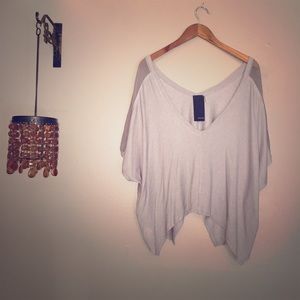 Heather Sheer Sleeved Poncho Sweater