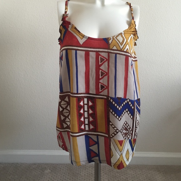 Multi print spaghetti w/knot back tie