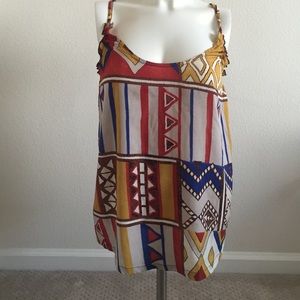 Multi print spaghetti w/knot back tie